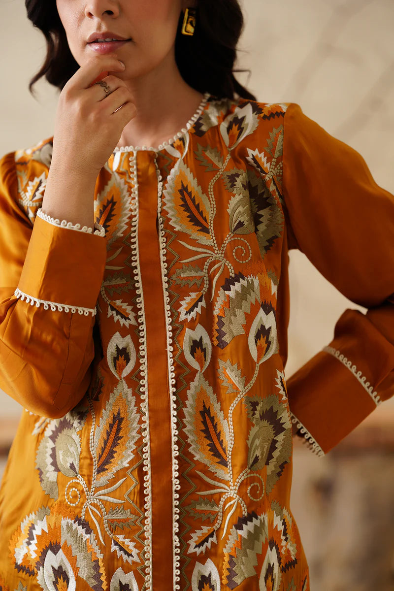 ELORAH SATIN EMBROIDERED MATCHING SET