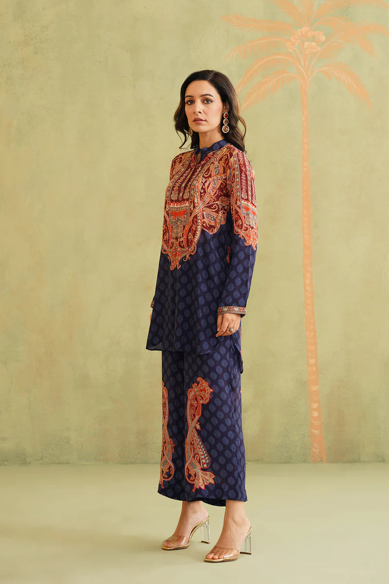 SANA HAND EMBROIDERED CREPE MATCHING SET