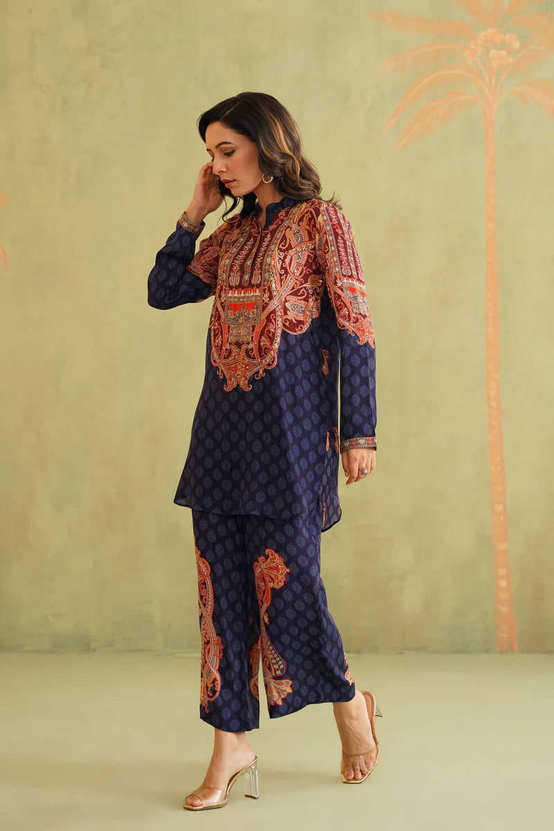 SANA HAND EMBROIDERED CREPE MATCHING SET