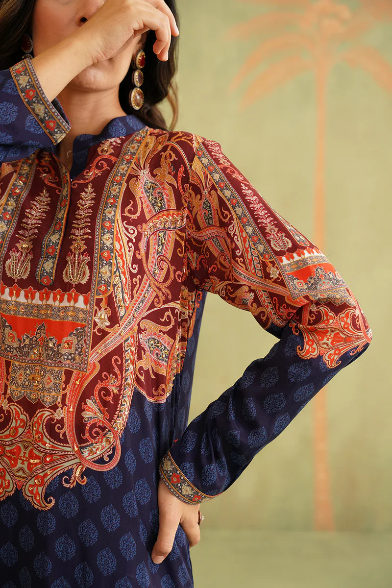 SANA HAND EMBROIDERED CREPE MATCHING SET
