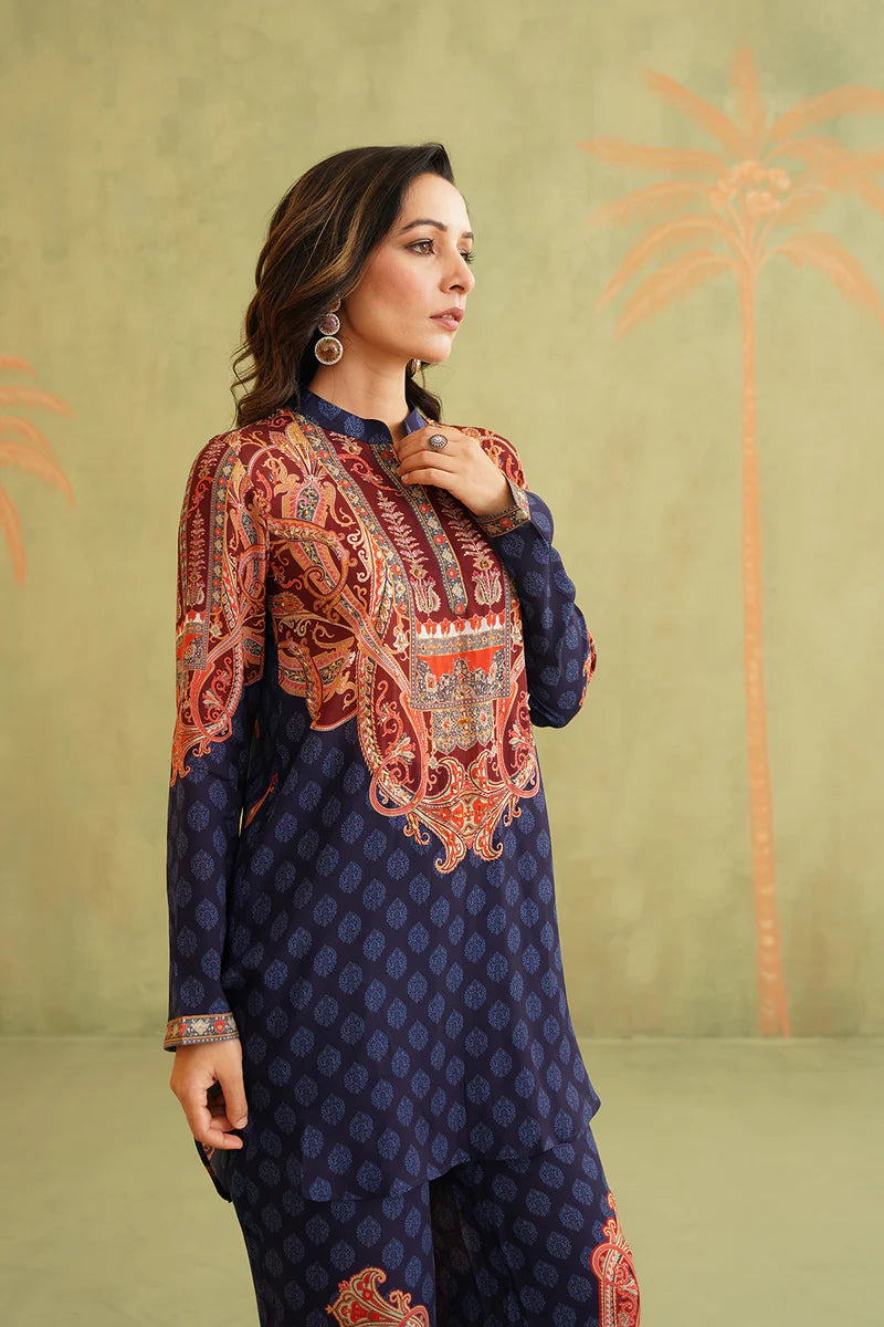SANA HAND EMBROIDERED CREPE MATCHING SET