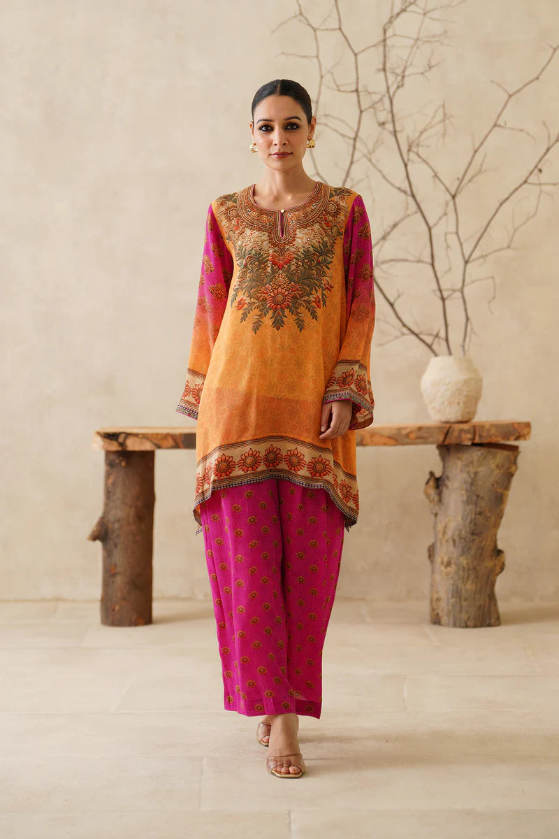 VELINA CREPE PRINTED MATCHING SET