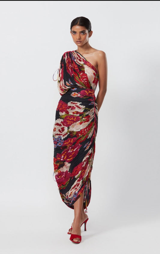 Abstract Floral Sari dress