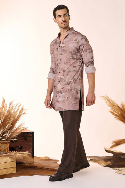 Nagarjuna in Safari Printed Shirt Kurta