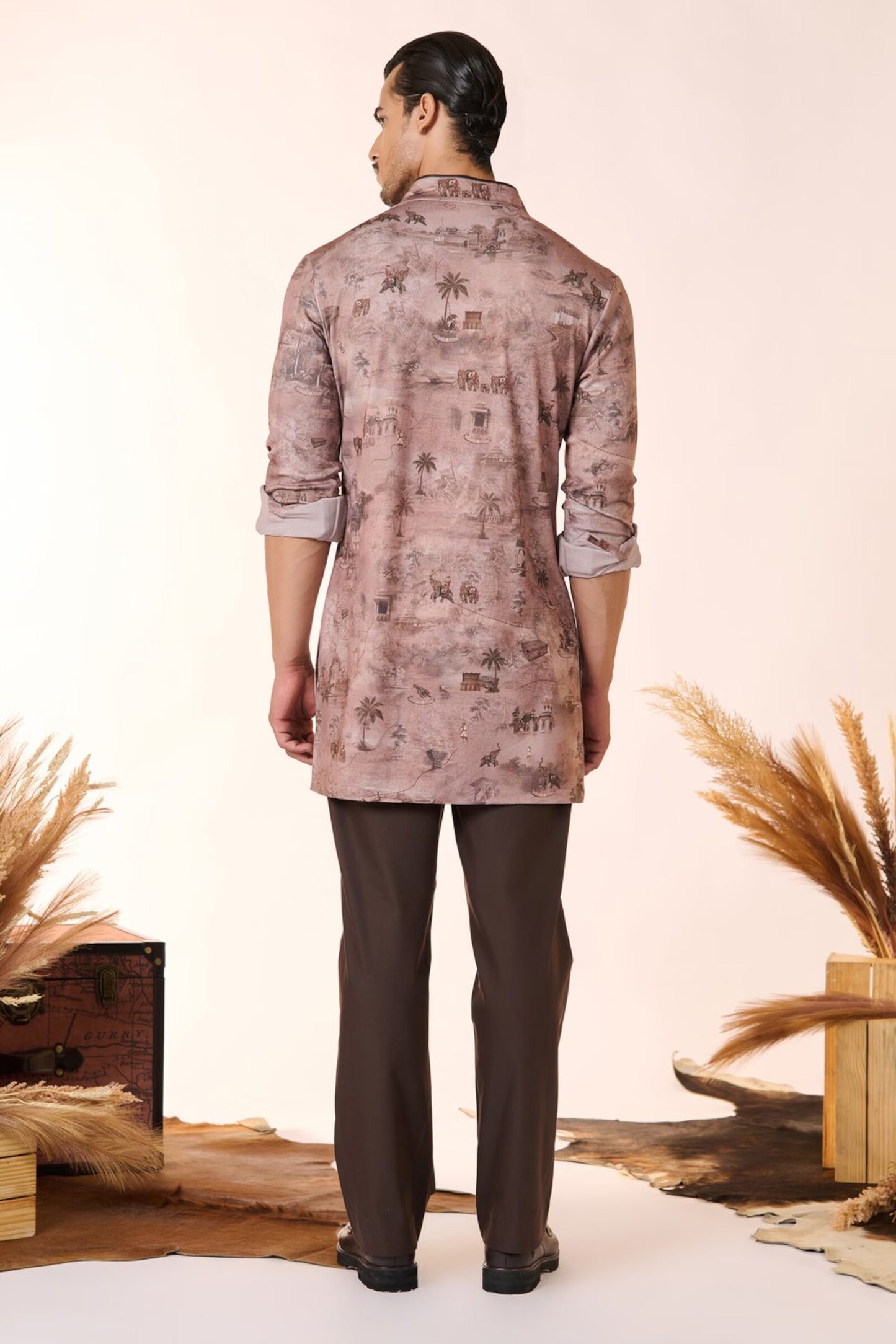 Nagarjuna in Safari Printed Shirt Kurta