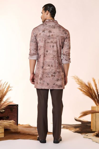 Nagarjuna in Safari Printed Shirt Kurta