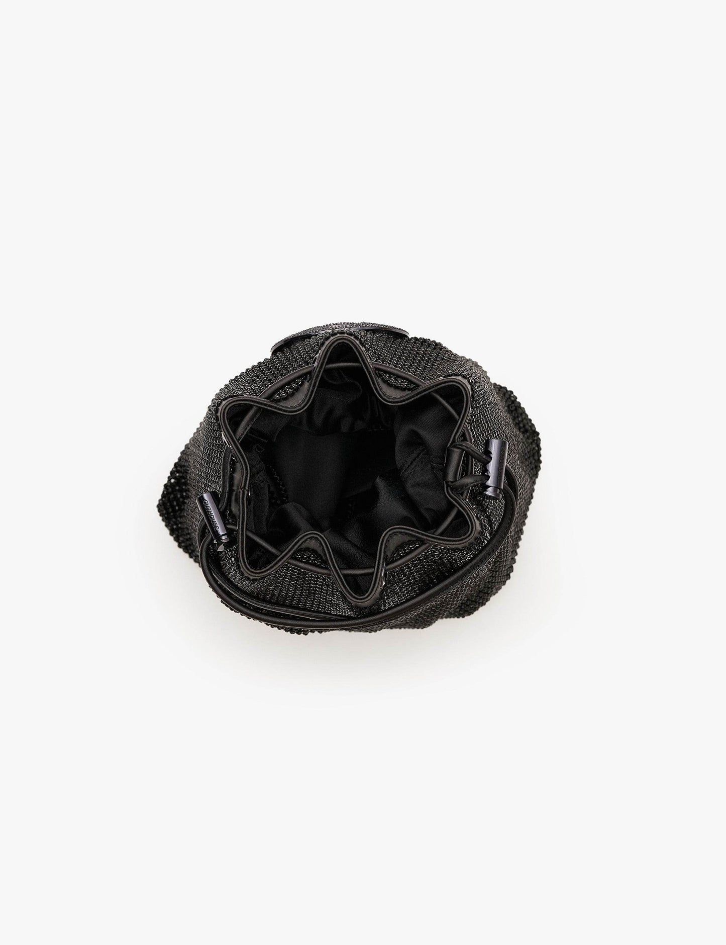 THE CRYSTAL POPPI BUCKET BAG IN MIDNIGHT BLACK