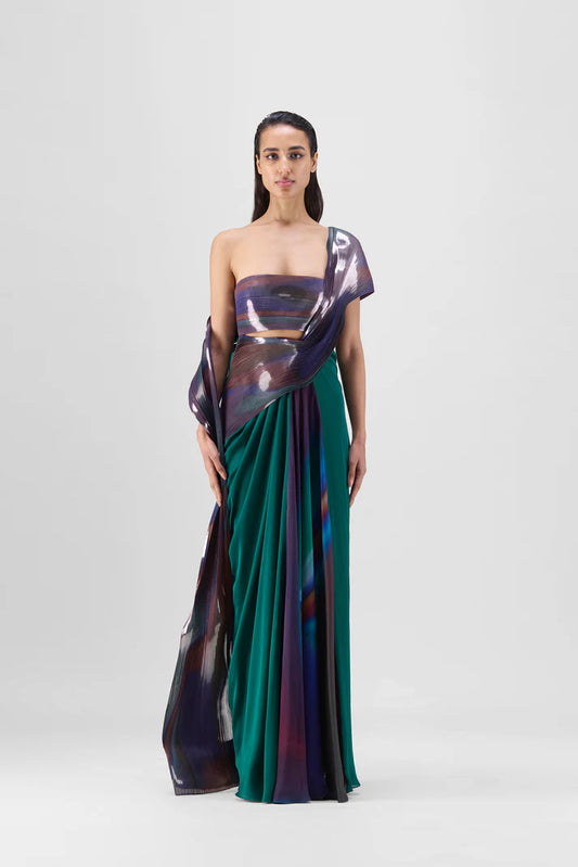 Metallic Watercolour Saree