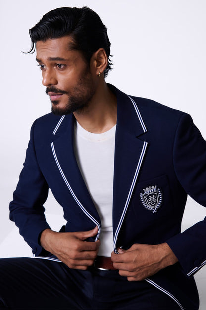 SNCC Navy Jacket with Contrasting Piping