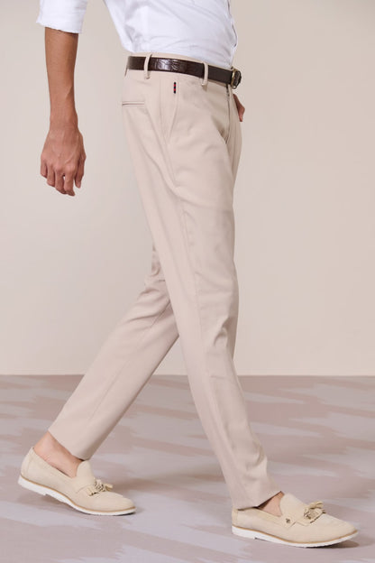 Ecru Straight-Leg Trousers