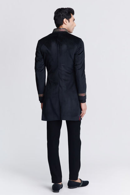 Jackky Bhagnani In Black Crested Sherwani