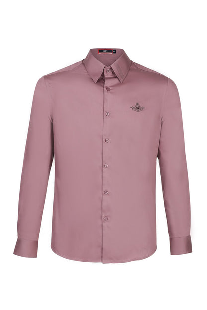 Signature Light Purple Shirt with Embroidered Crest