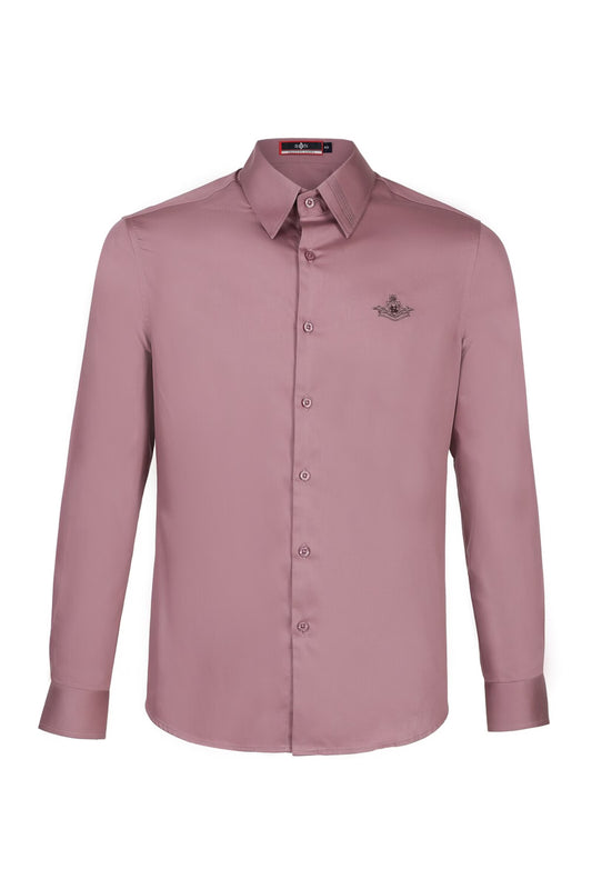 Signature Light Purple Shirt with Embroidered Crest