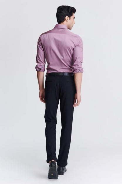 Signature Light Purple Shirt with Embroidered Crest