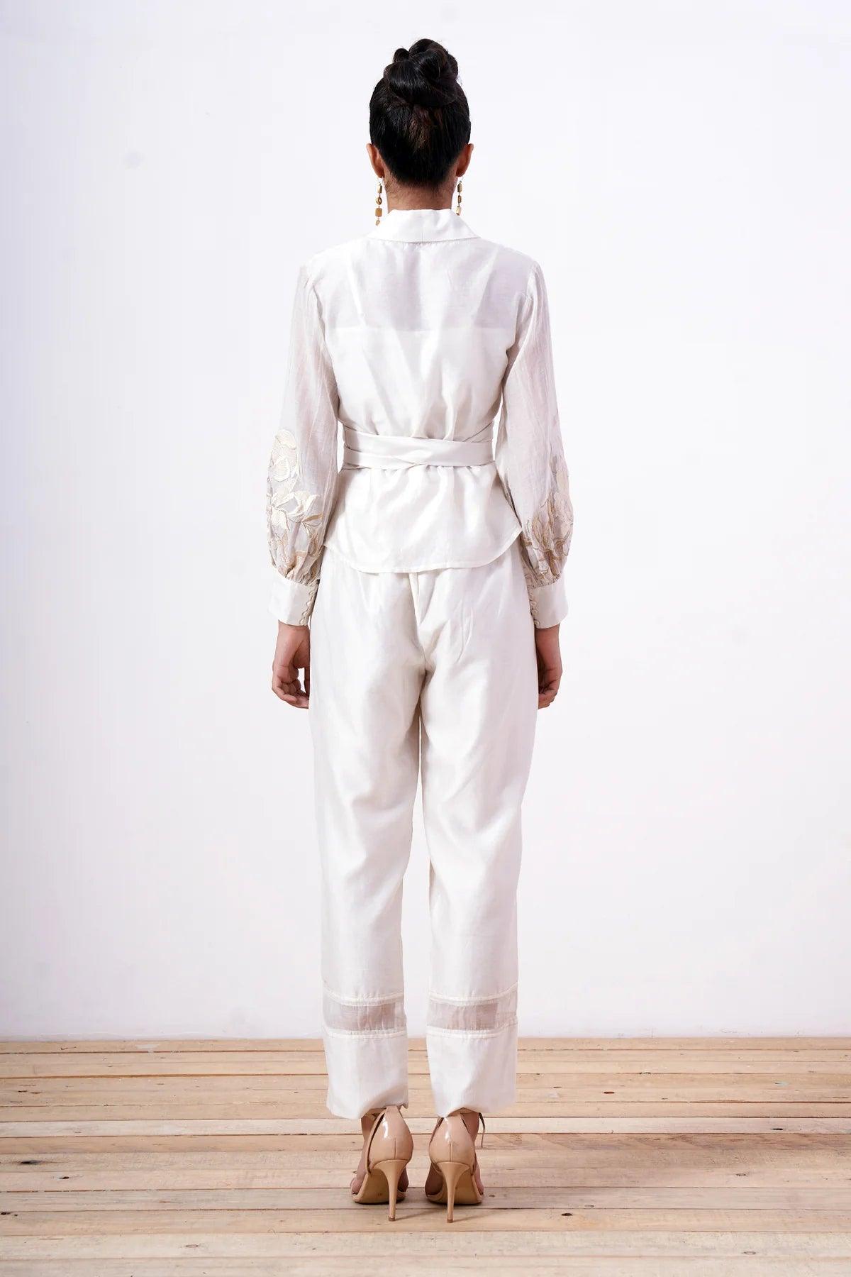Grace - Vanilla Wrap Top with Ankle Pants - The Couture by KJH