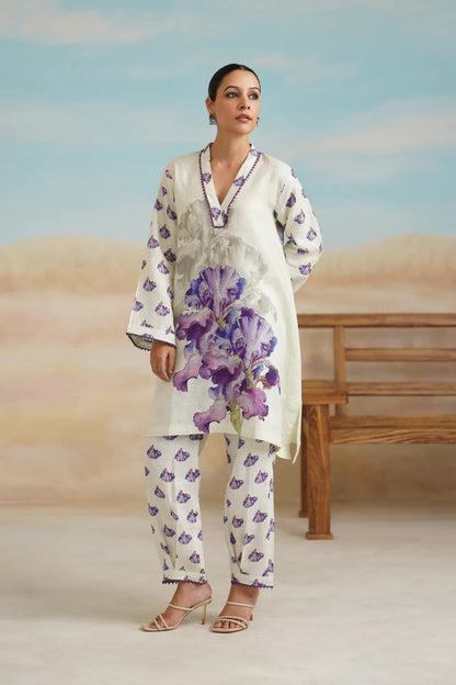 ORCHID PURE LINEN PRINTED MATCHING SET