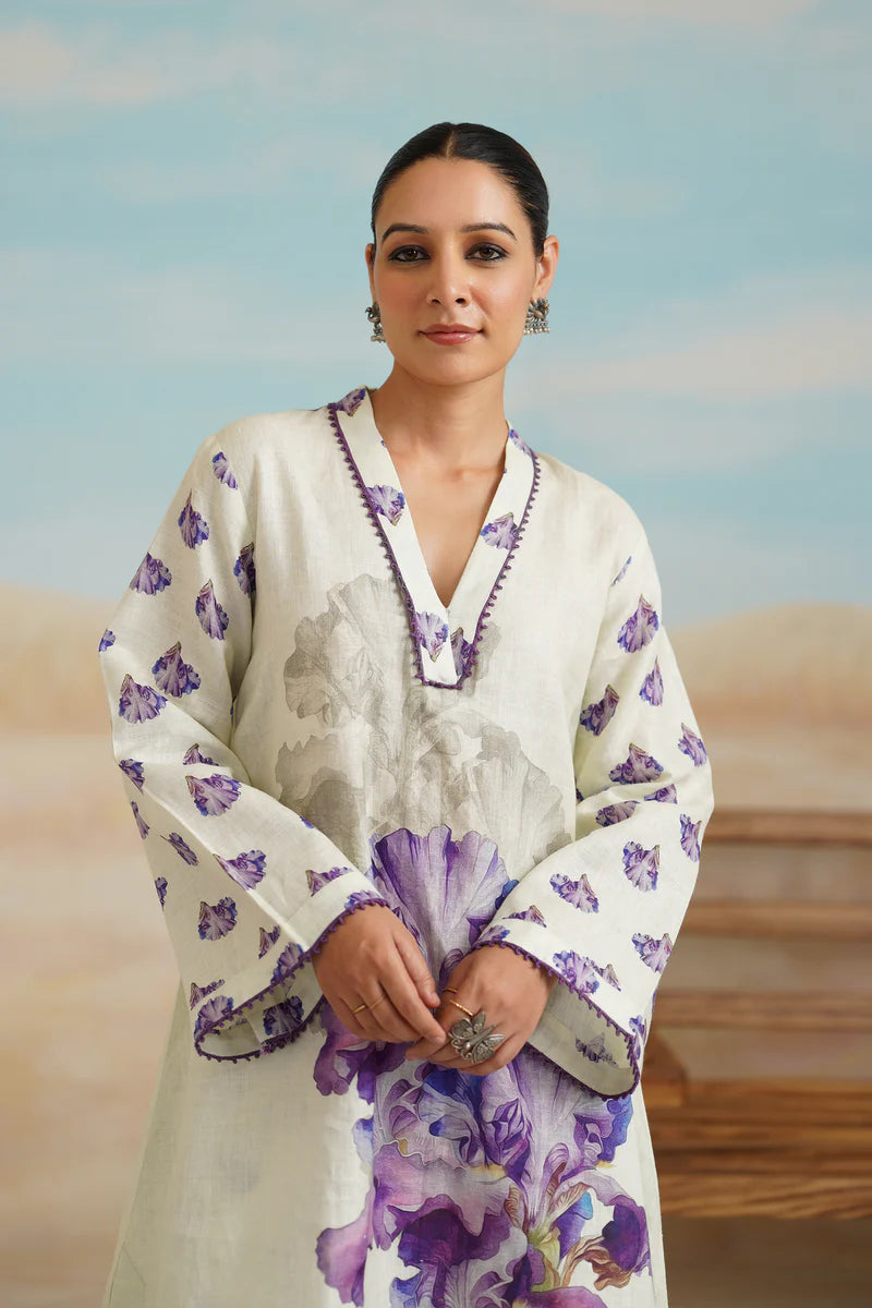 ORCHID PURE LINEN PRINTED MATCHING SET