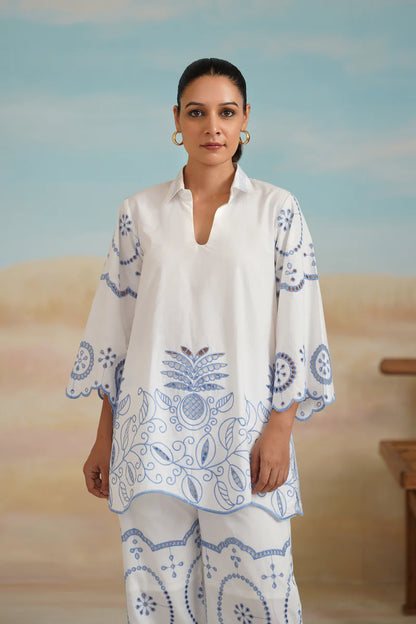 ASTER POPLIN COTTON EMBROIDERED MATCHING SET