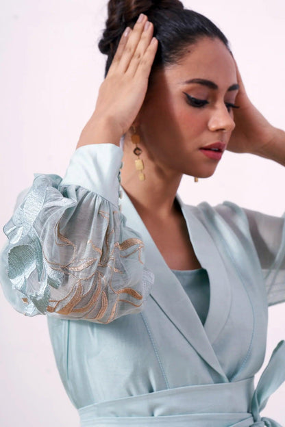 Grace - Mint Wrap Top with Ankle Pants - The Couture by KJH