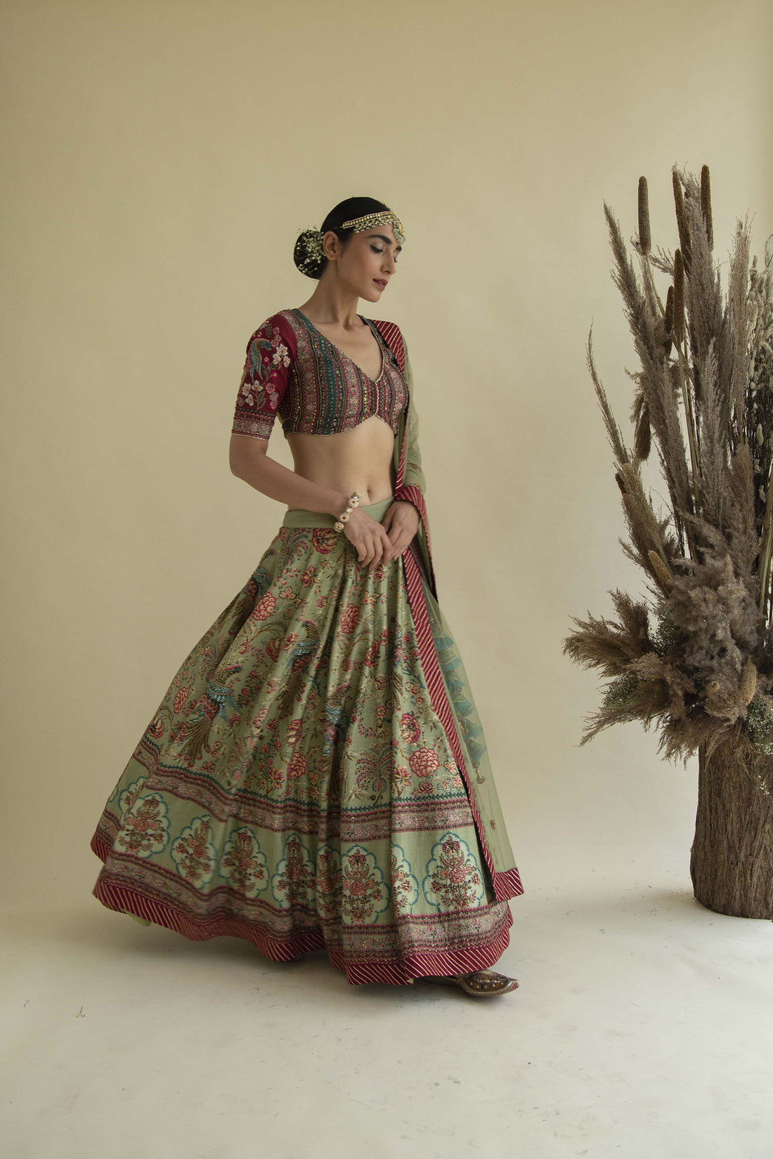 Bageecha Peacock Lehenga