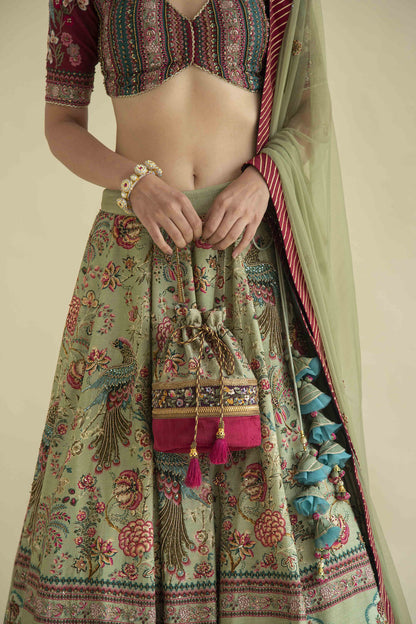 Bageecha Peacock Lehenga