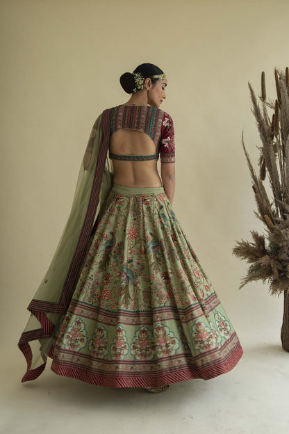 Bageecha Peacock Lehenga