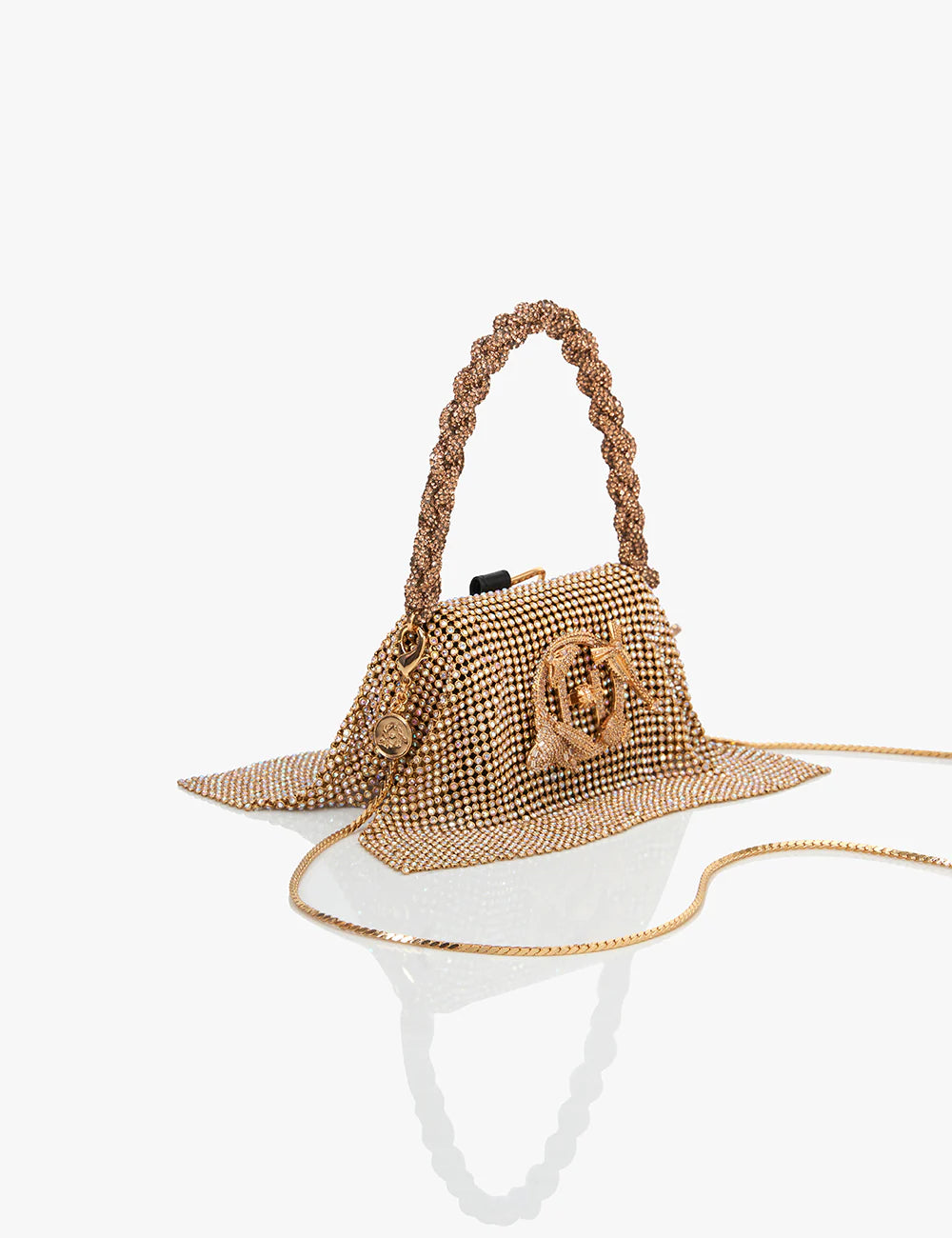 GOLD RUSH CRYSTAL FURBIE HANDBAG
