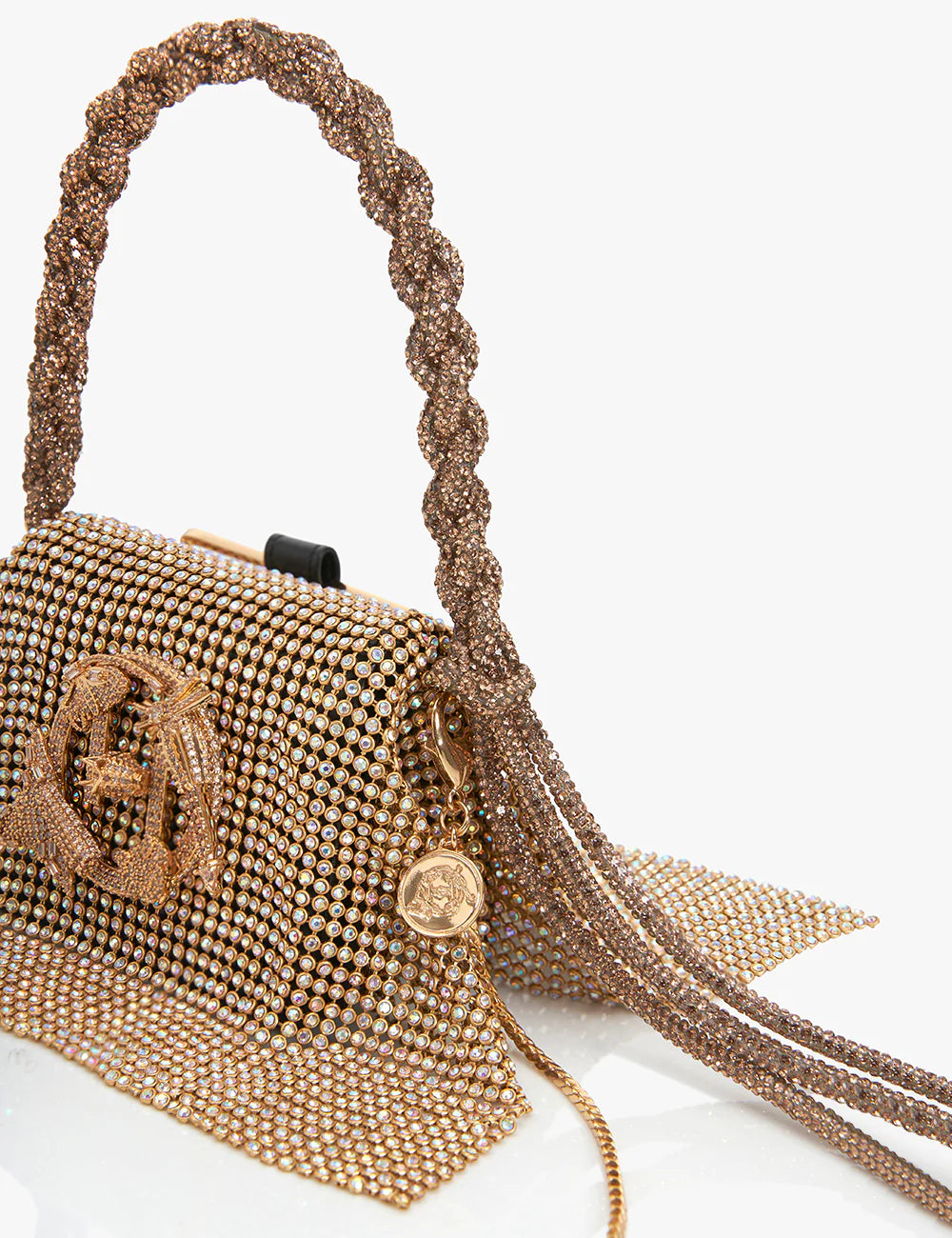 GOLD RUSH CRYSTAL FURBIE HANDBAG