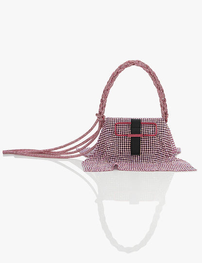POSH PINK CRYSTAL FURBIE HANDBAG