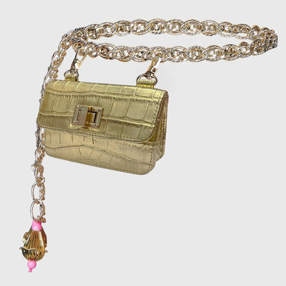 Gold Chain-Link Belt Bag