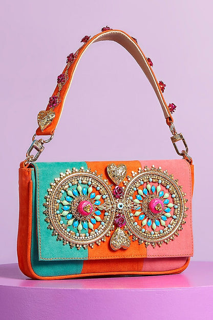 Sienna Red Embellished Bag