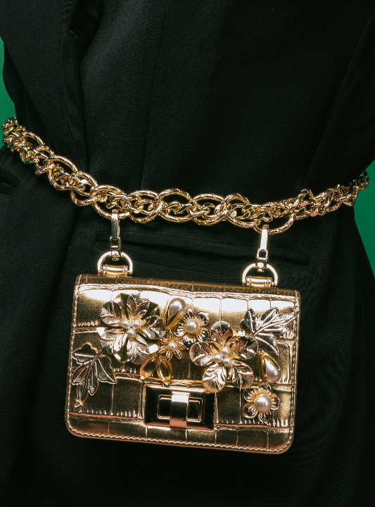 Chain link belt bag