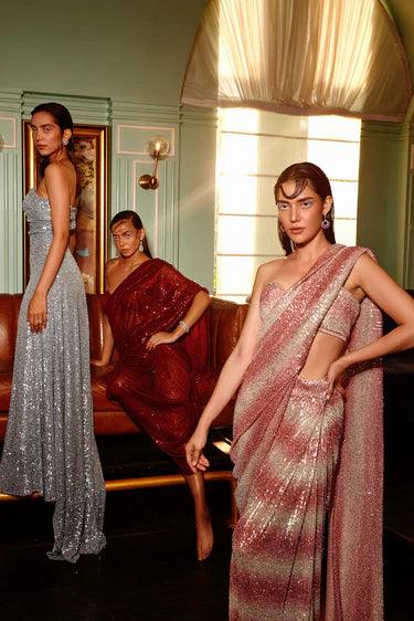 PRE-STICH SEQUENCE SAREE - The Couture by KJH