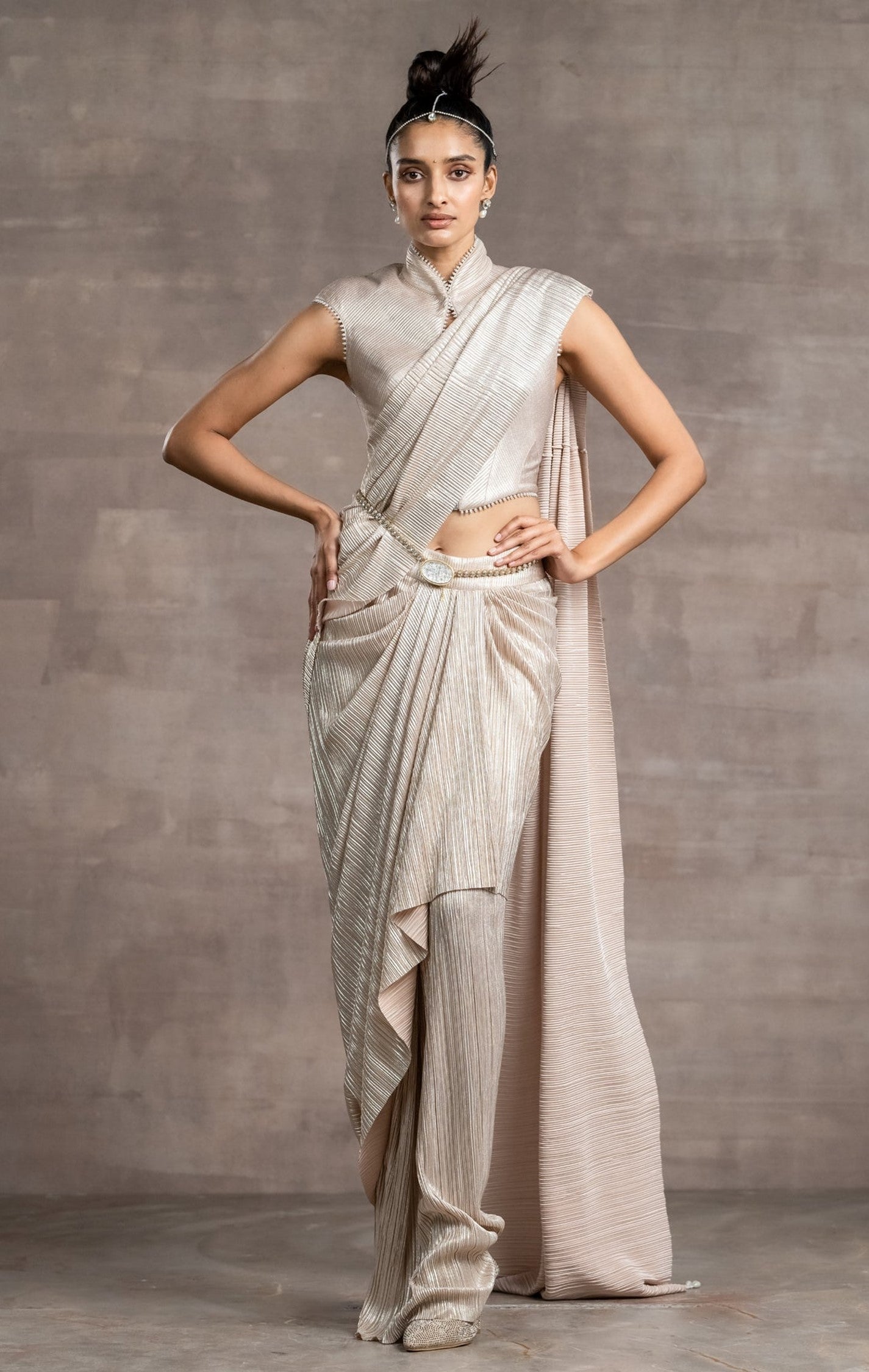 Draped Concept Saree And Corset