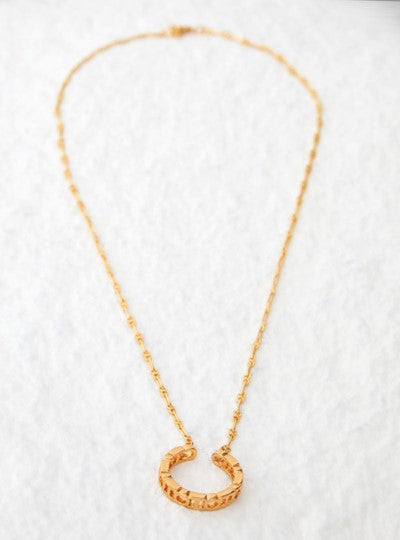 O.H Monogram Archway Pendant Necklace