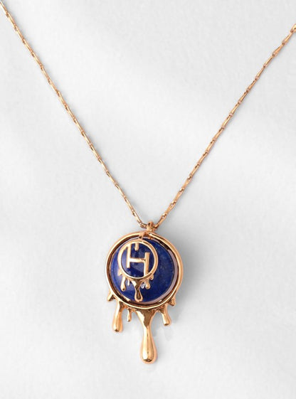 Drip "OH" Palescent Lapis Pendant