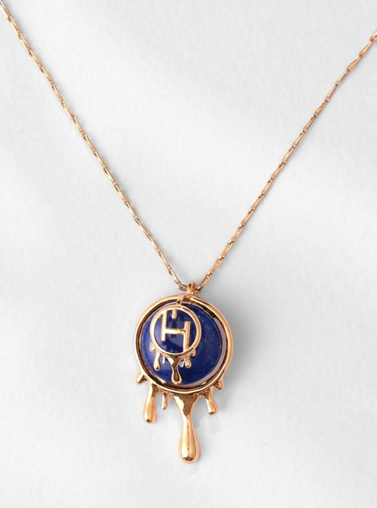 Drip "OH" Palescent Lapis Pendant