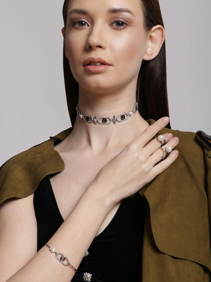 OH Celeste Sirius Embellished Choker Necklace