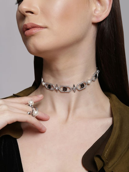 OH Celeste Sirius Embellished Choker Necklace