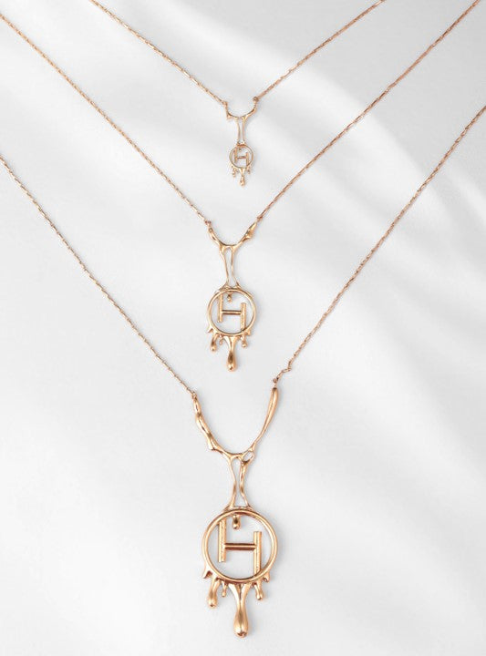 Drip "OH" Monogram Layered Necklace