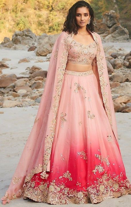 Fuchsia Zardosi Embroidered Lehenga Set