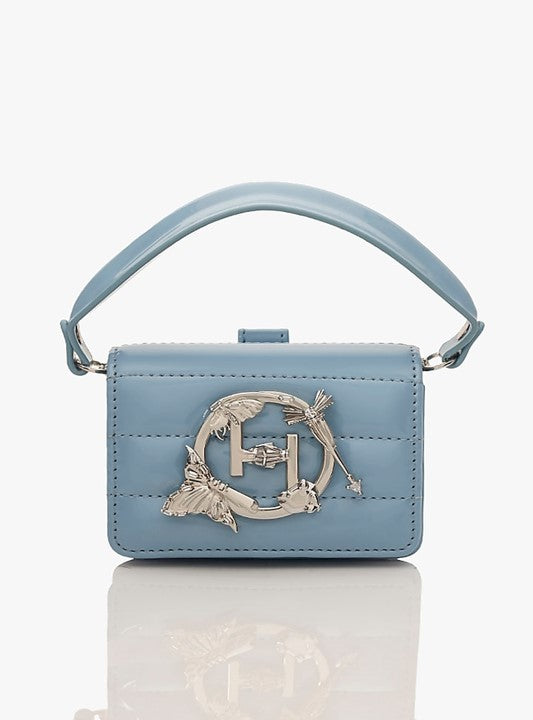 Pastel Blue Vegan Leather Nano Bag