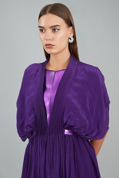 Purple Metallic Polymer & Chiffon Dress