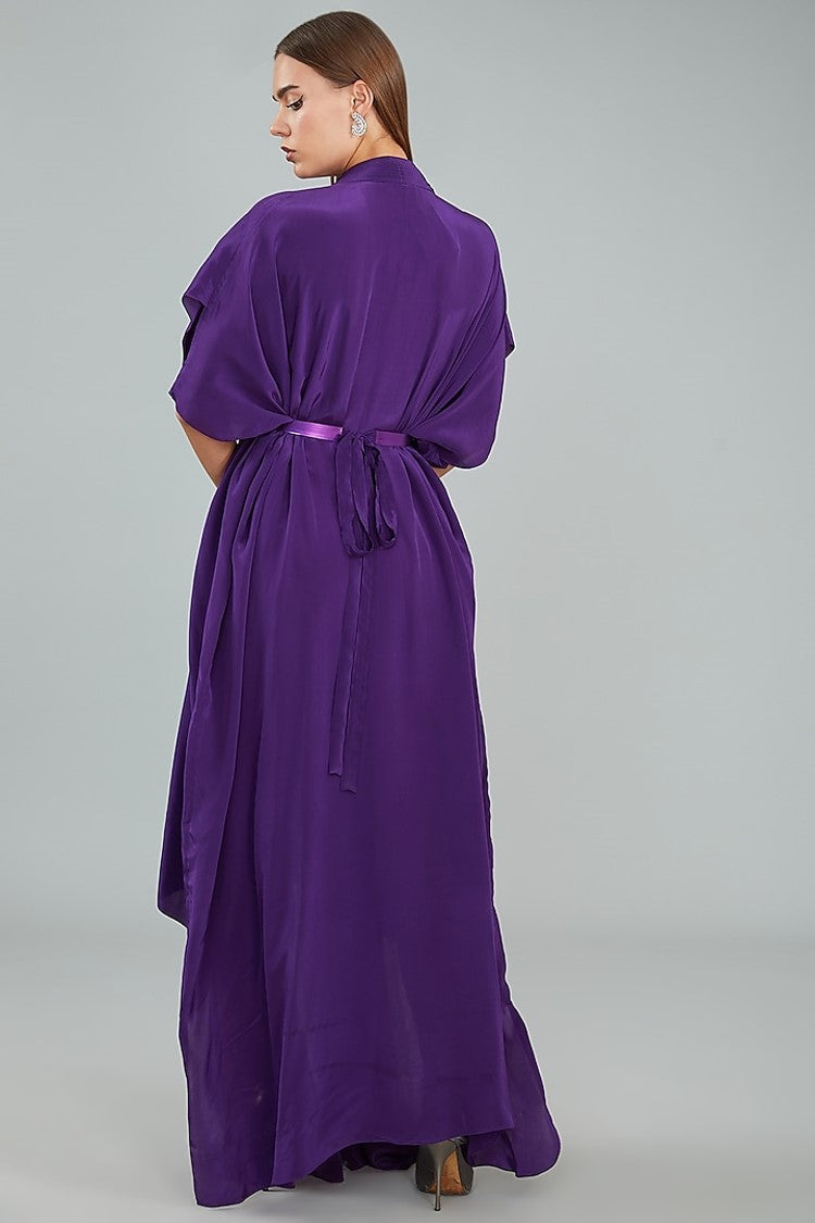 Purple Metallic Polymer & Chiffon Dress