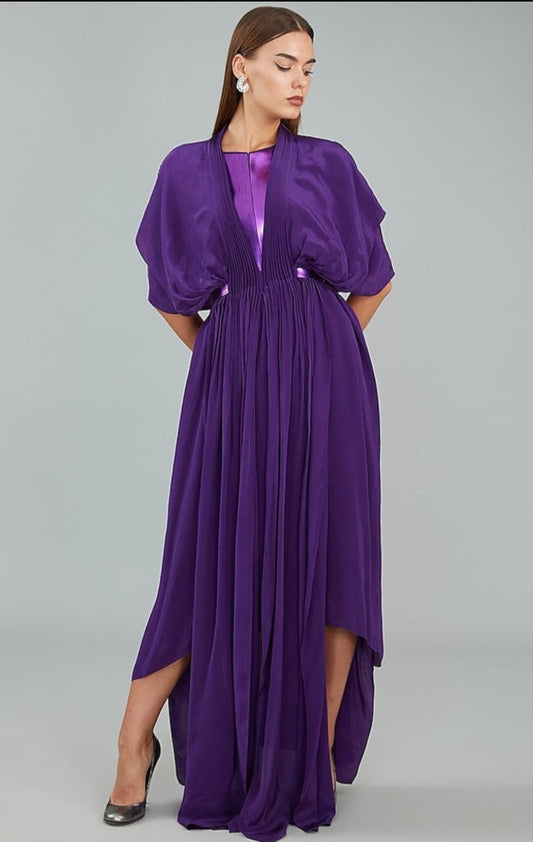 Purple Metallic Polymer & Chiffon Dress