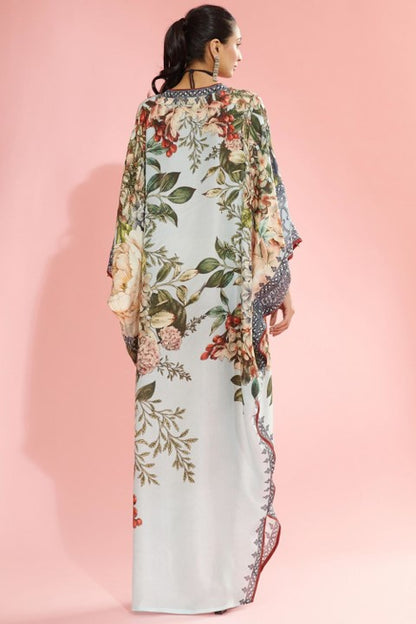 Powder blue printed kaftan - The Couture by KJH