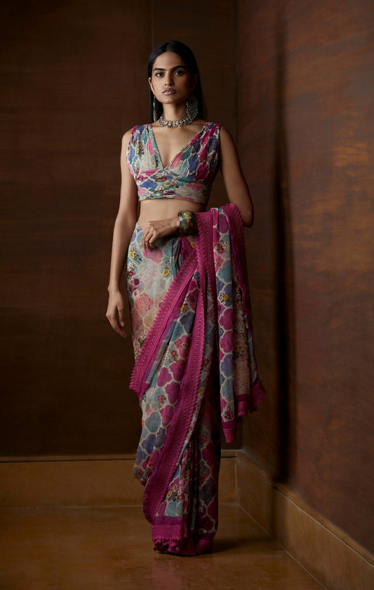 Moroccan Touch Printed Saree