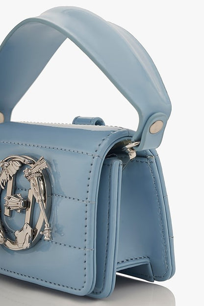 Pastel Blue Vegan Leather Nano Bag