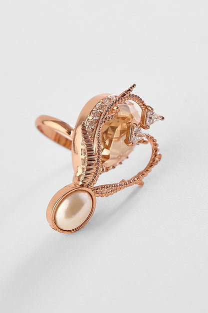 Rose Gold Plated Paloma Pearl Ring