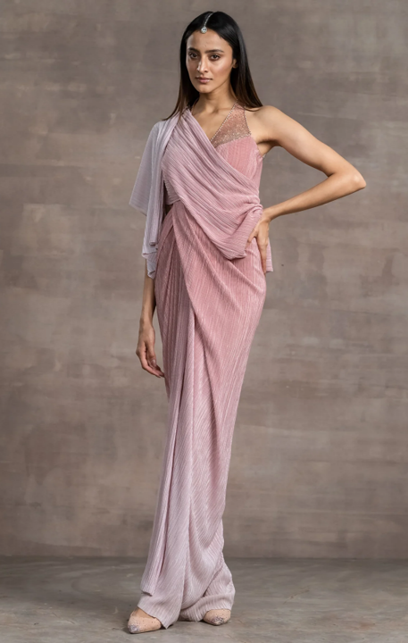 Draped Dress With Corseted Bodice